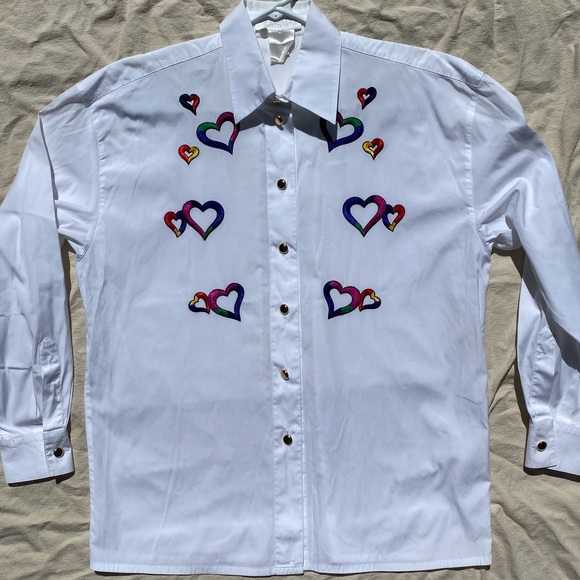 Escada VINTAGE Heart โค๏ธ Button Up Shirt - Picture 5 of 14